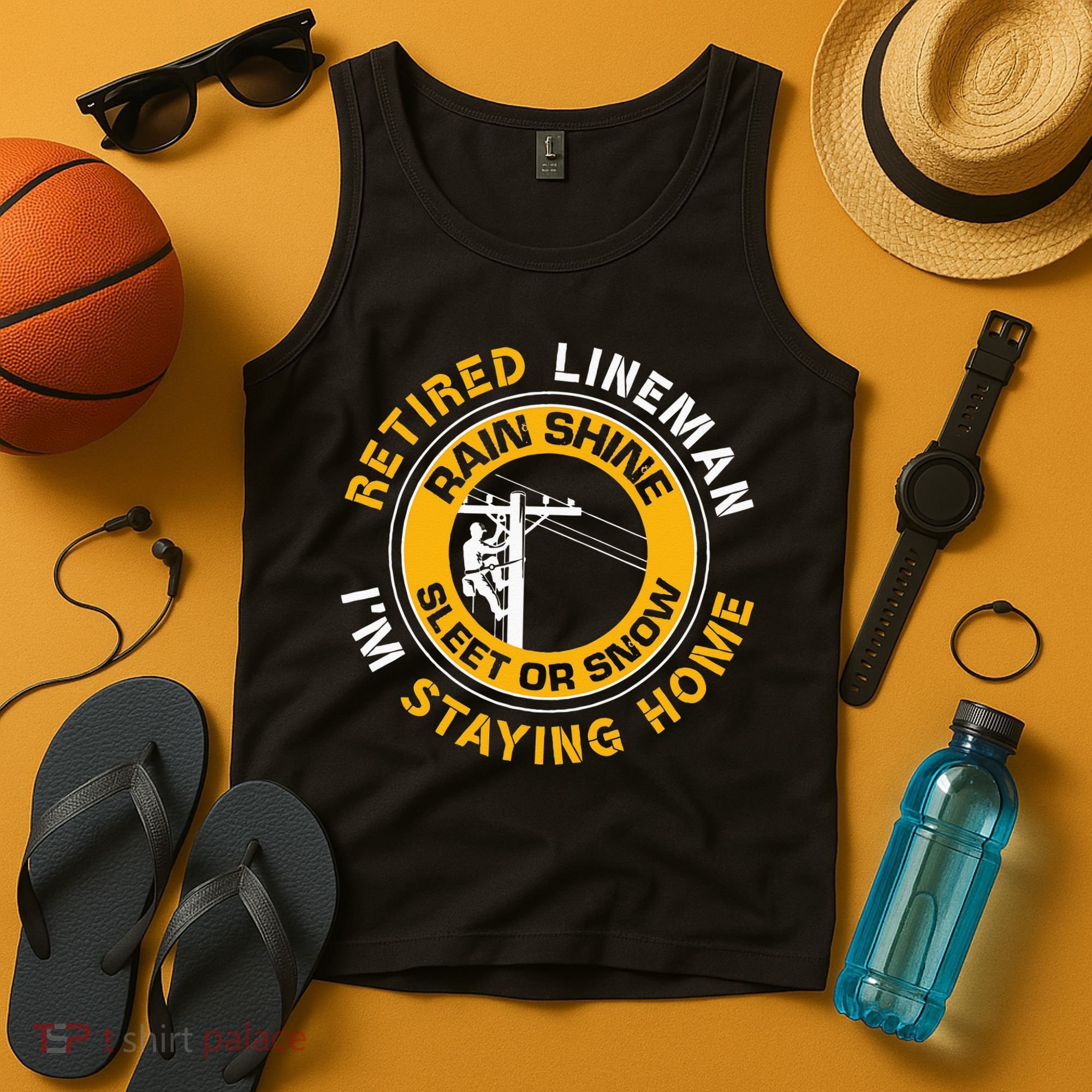 Retired Lineman Lineworker Power Lineman Retirement Tank Top