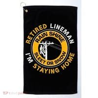 Retired Lineman Lineworker Power Lineman Retirement Golf Towel thumb 0