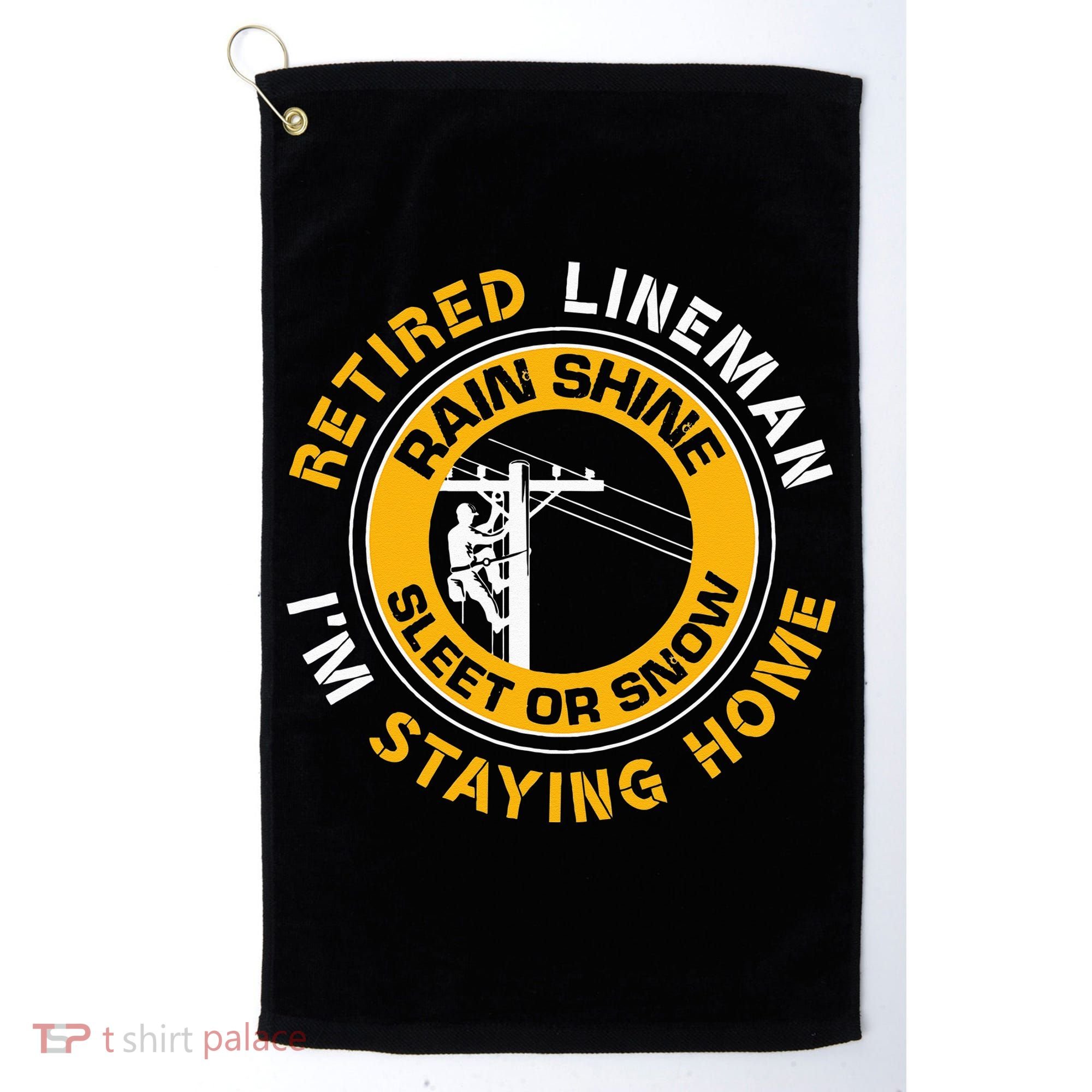 Retired Lineman Lineworker Power Lineman Retirement Golf Towel