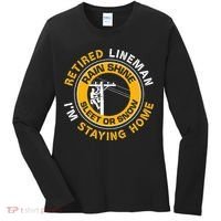 Retired Lineman Lineworker Power Lineman Retirement Women's Long Sleeve Shirt thumb 0