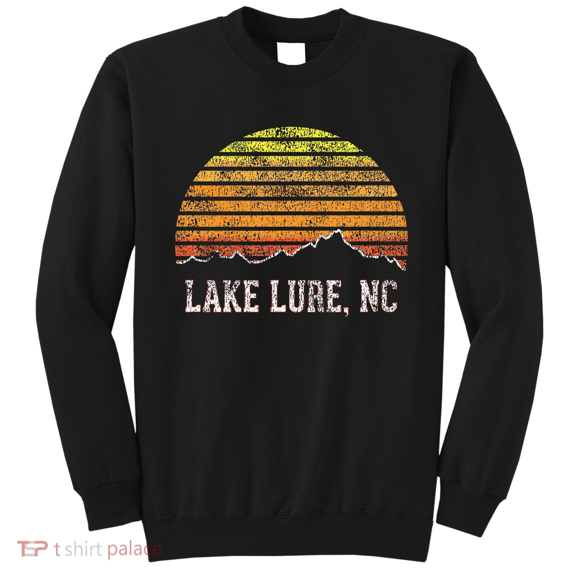 Retro Lake Lure North Carolina Mountain Sunset Sweatshirt