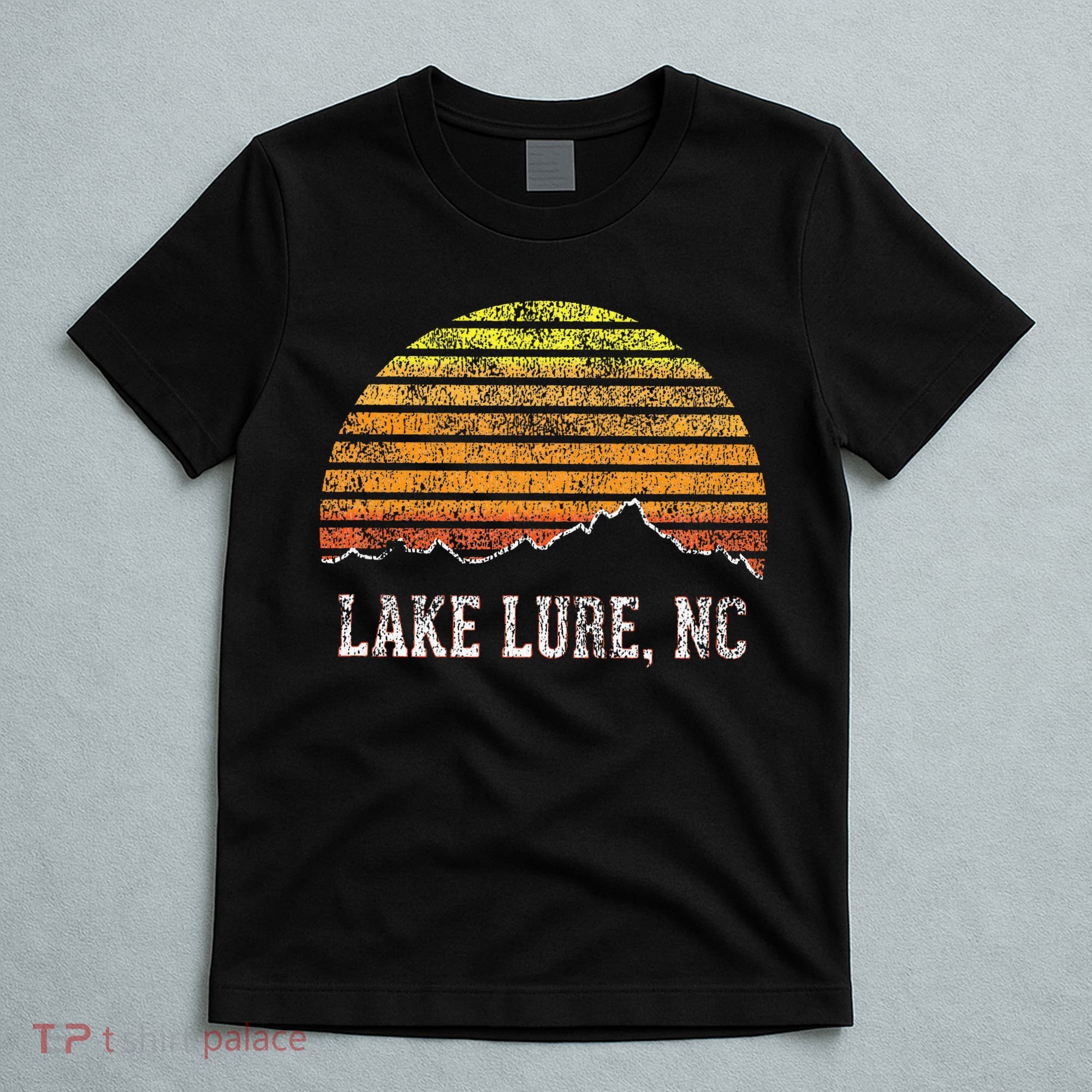 Retro Lake Lure North Carolina Mountain Sunset T-Shirt