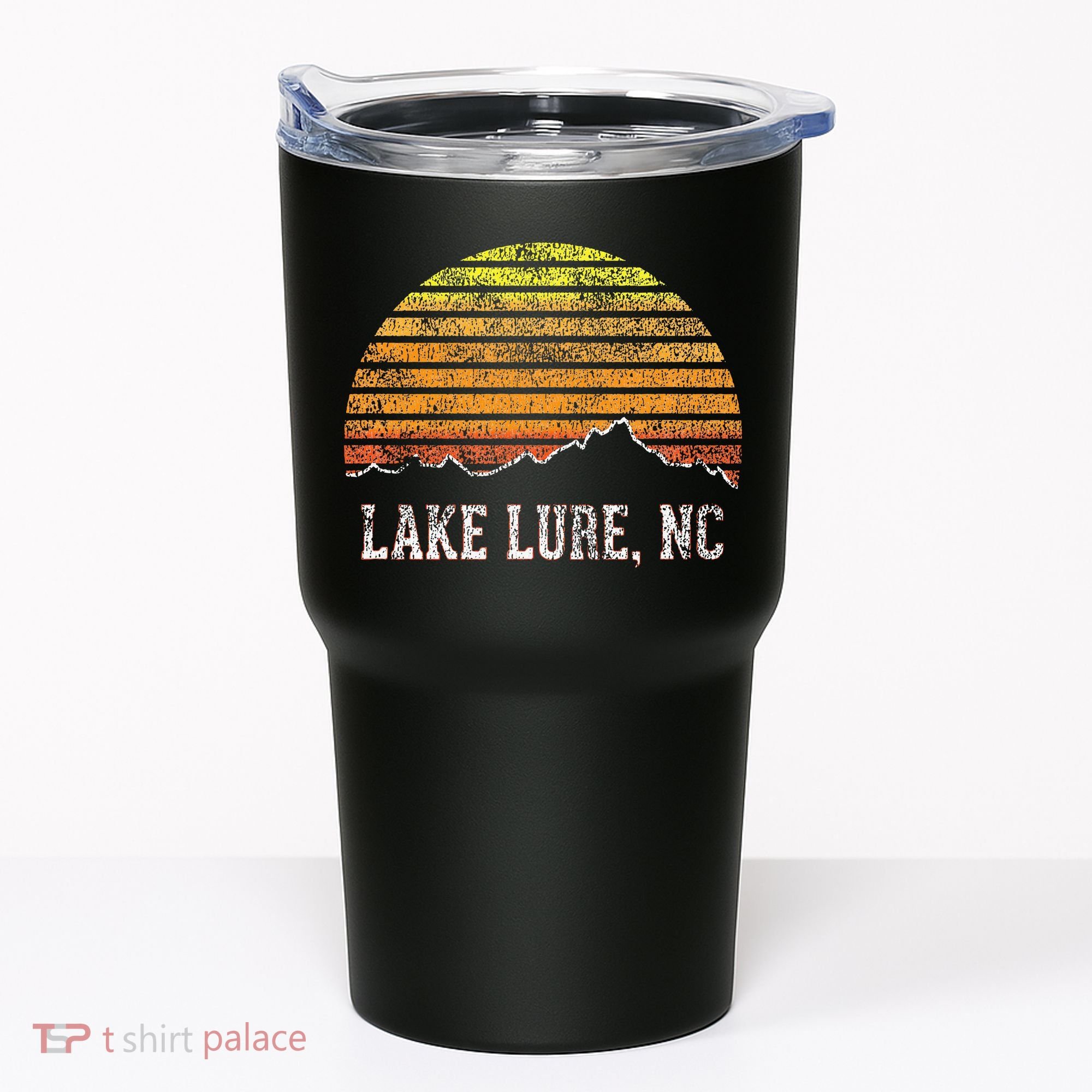 Retro Lake Lure North Carolina Mountain Sunset Tumbler