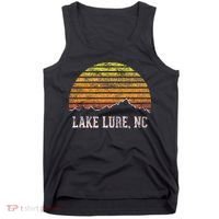 Retro Lake Lure North Carolina Mountain Sunset Tank Top thumb 0