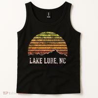 Retro Lake Lure North Carolina Mountain Sunset Tank Top thumb 2