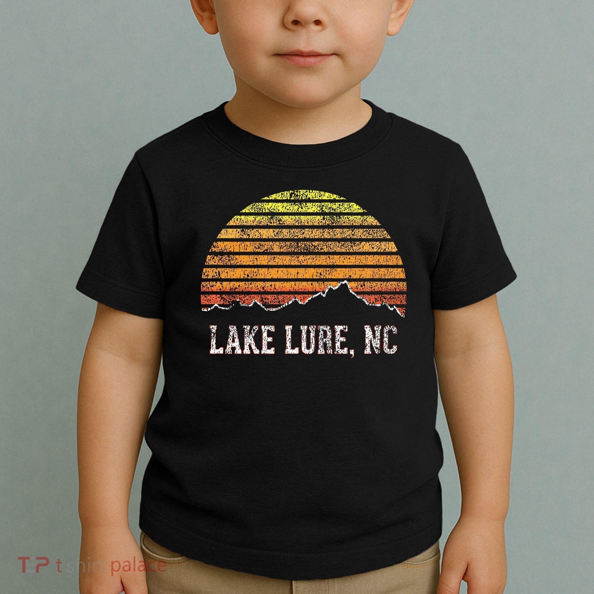 Retro Lake Lure North Carolina Mountain Sunset Toddler T-Shirt
