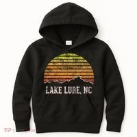 Retro Lake Lure North Carolina Mountain Sunset Kids Hoodie thumb 0