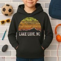 Retro Lake Lure North Carolina Mountain Sunset Kids Hoodie thumb 2