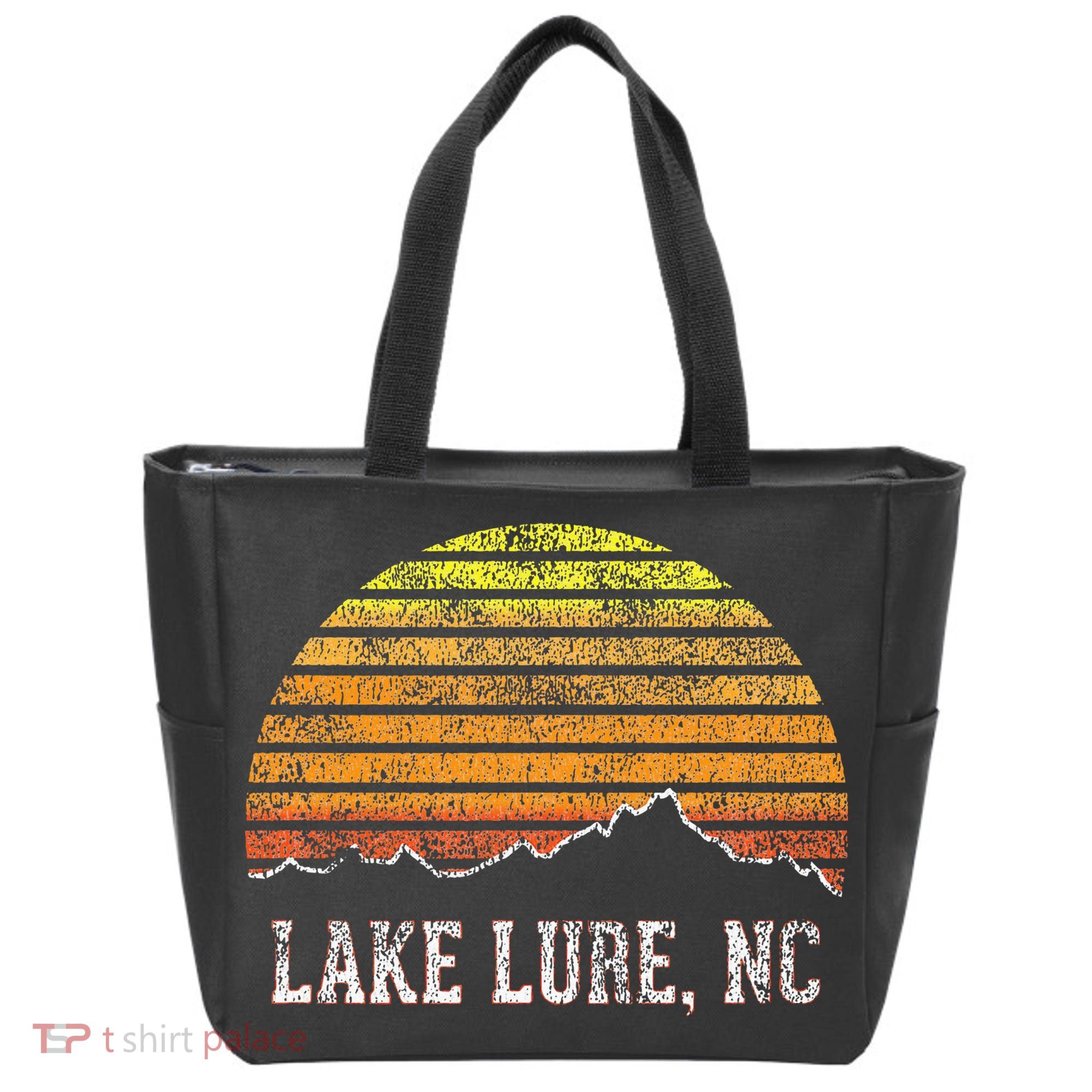 Retro Lake Lure North Carolina Mountain Sunset Tote Bag