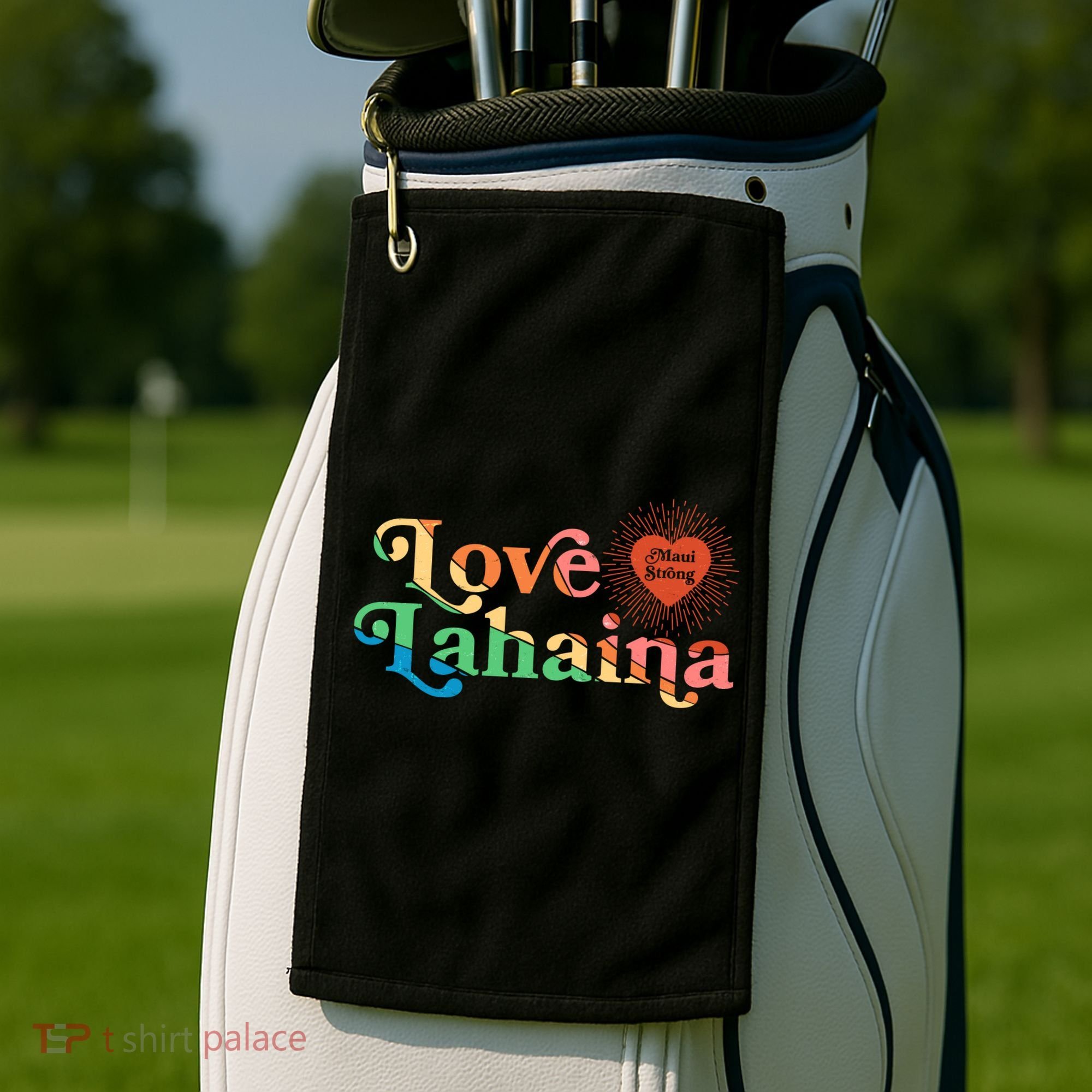 Retro Love Lahaina Maui Strong Golf Towel
