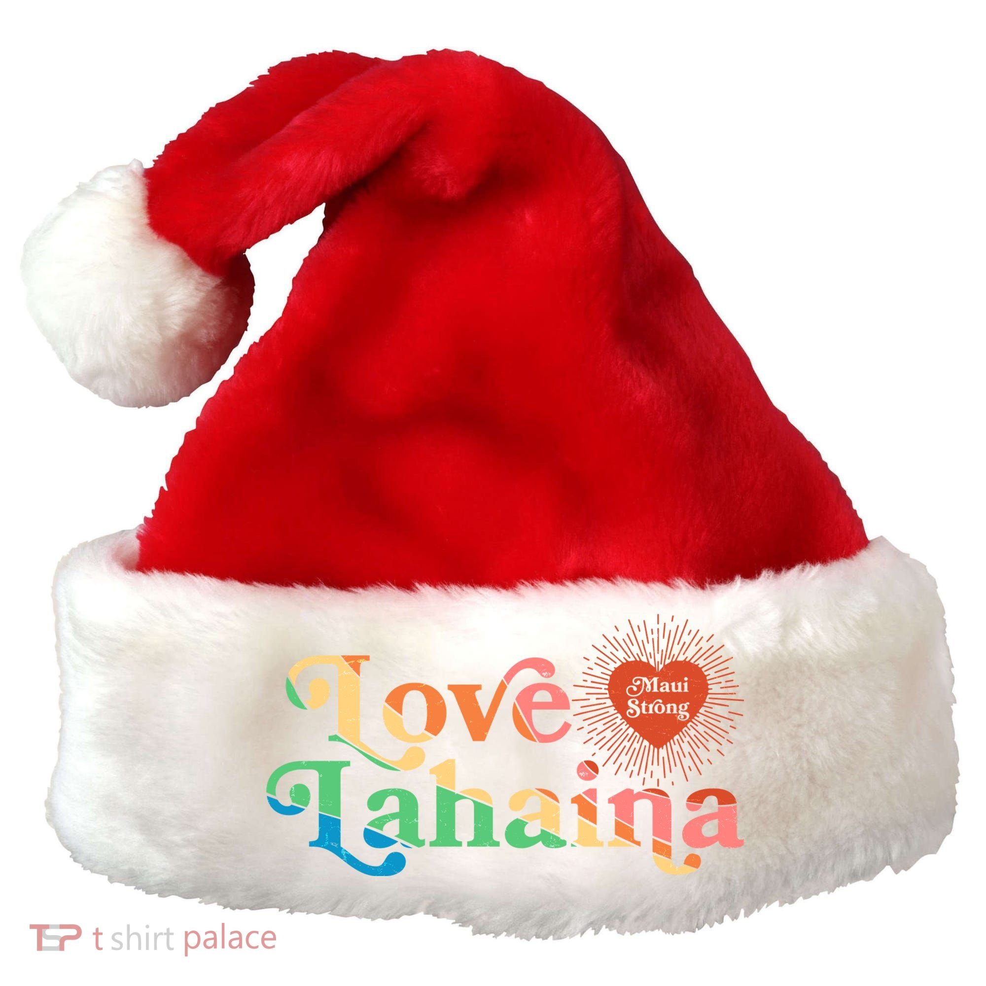Retro Love Lahaina Maui Strong Santa Hat