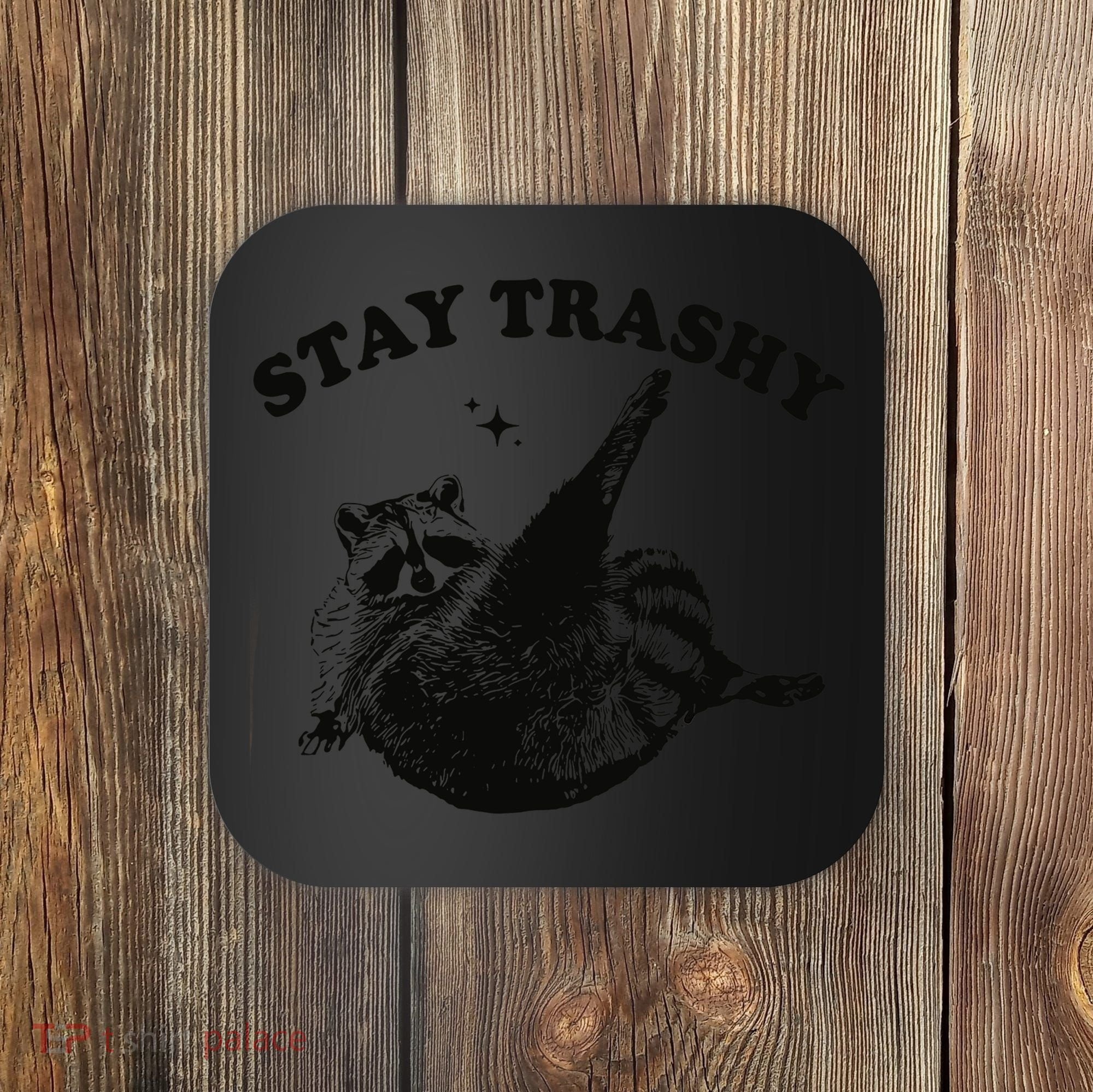 Raccoon Lover Meme Stay Trashy Coaster