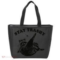 Raccoon Lover Meme Stay Trashy Tote Bag thumb 0