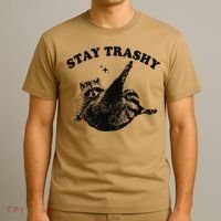 Raccoon Lover Meme Stay Trashy T-Shirt thumb 3