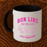 Run Like Mr.Collins Just Proposed Funny Books And Running Coffee Mug thumb 2