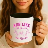 Run Like Mr.Collins Just Proposed Funny Books And Running Coffee Mug thumb 3