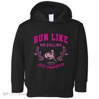 Run Like Mr.Collins Just Proposed Funny Books And Running Toddler Hoodie thumb 0