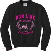 Run Like Mr.Collins Just Proposed Funny Books And Running Kids Sweatshirt thumb 0