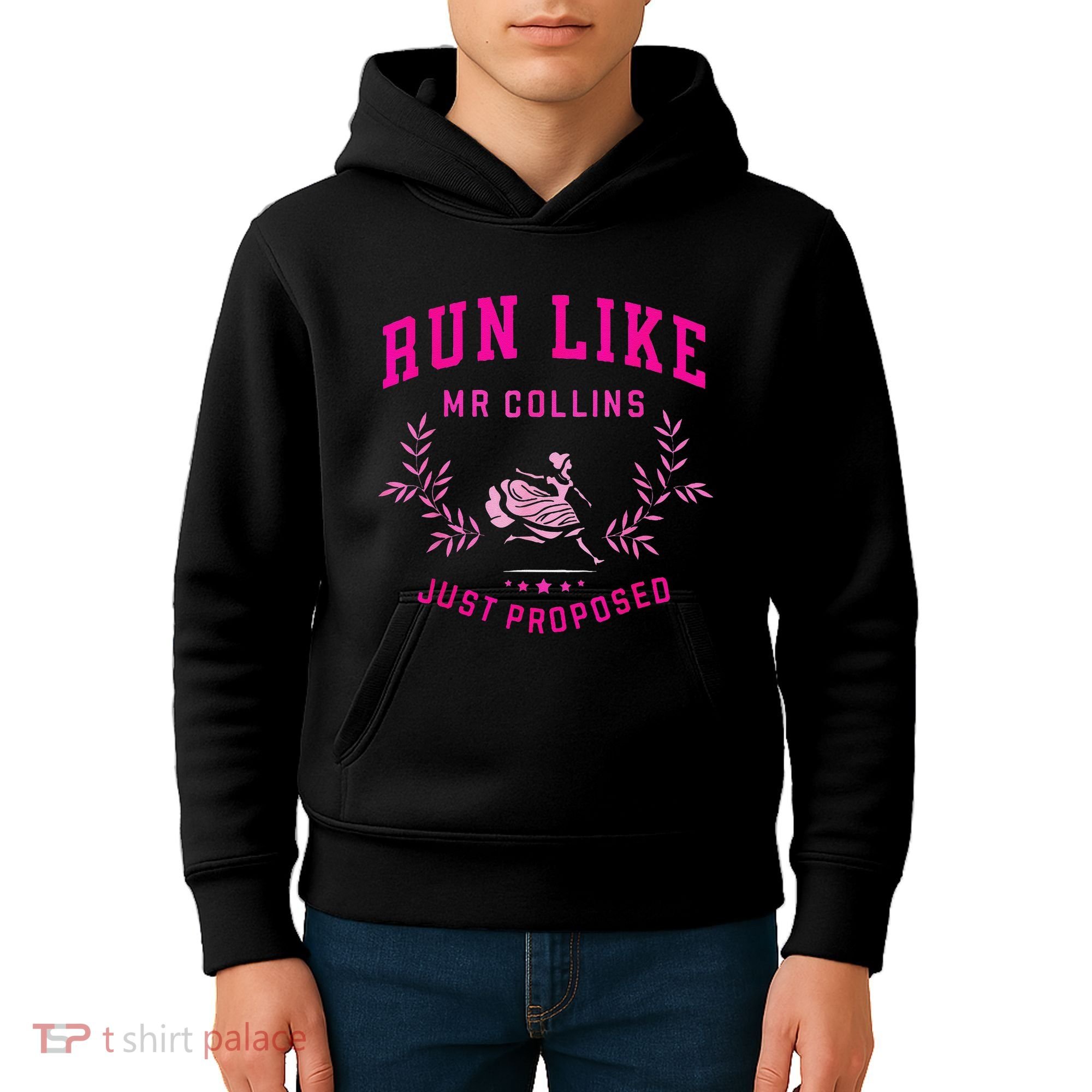 Run Like Mr.Collins Just Proposed Funny Books And Running Kids Hoodie