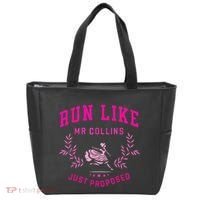 Run Like Mr.Collins Just Proposed Funny Books And Running Tote Bag thumb 0