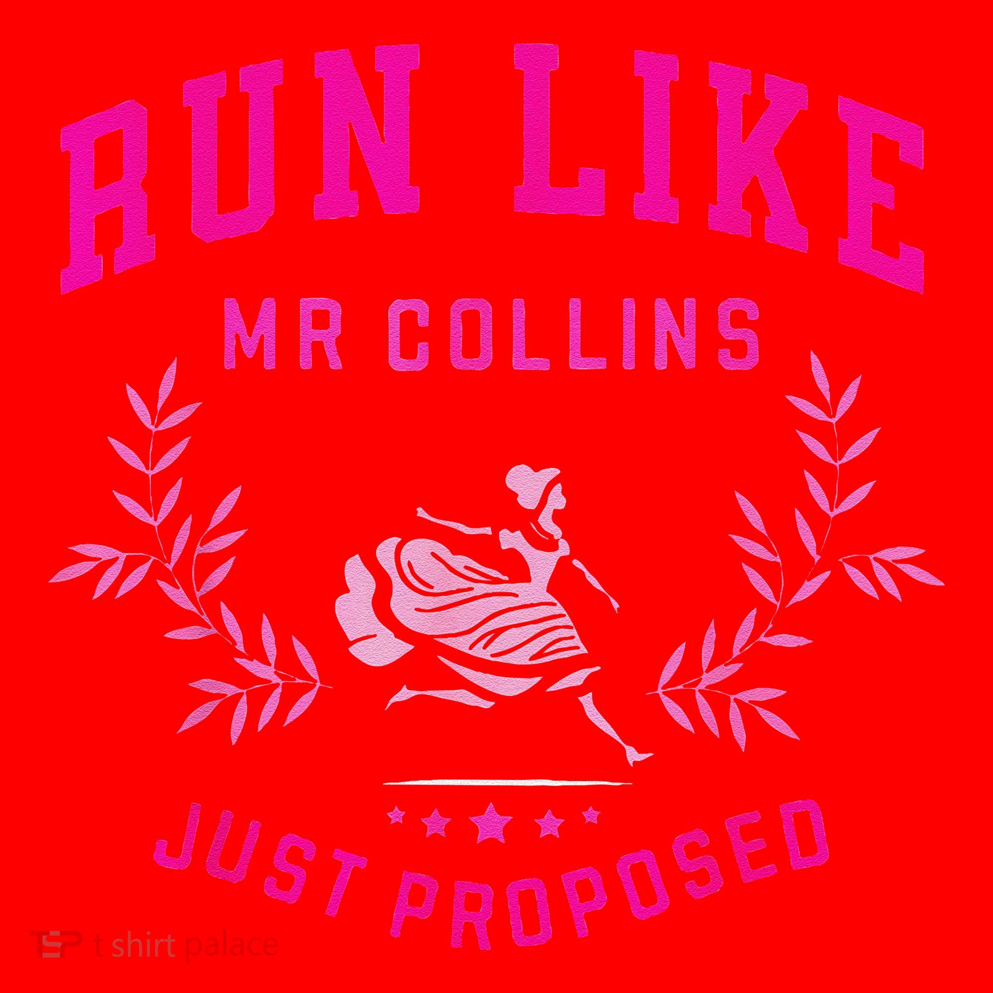 Run Like Mr.Collins Just Proposed Funny Books And Running Santa Hat