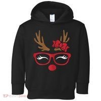 Reindeer Lady Messy Bun Toddler Hoodie thumb 0