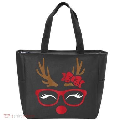 Reindeer Lady Messy Bun Tote Bag