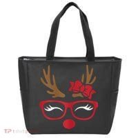 Reindeer Lady Messy Bun Tote Bag thumb 0