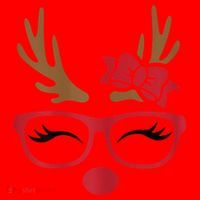 Reindeer Lady Messy Bun Santa Hat thumb 1