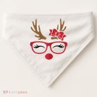 Reindeer Lady Messy Bun USA-Made Doggie Bandana thumb 0