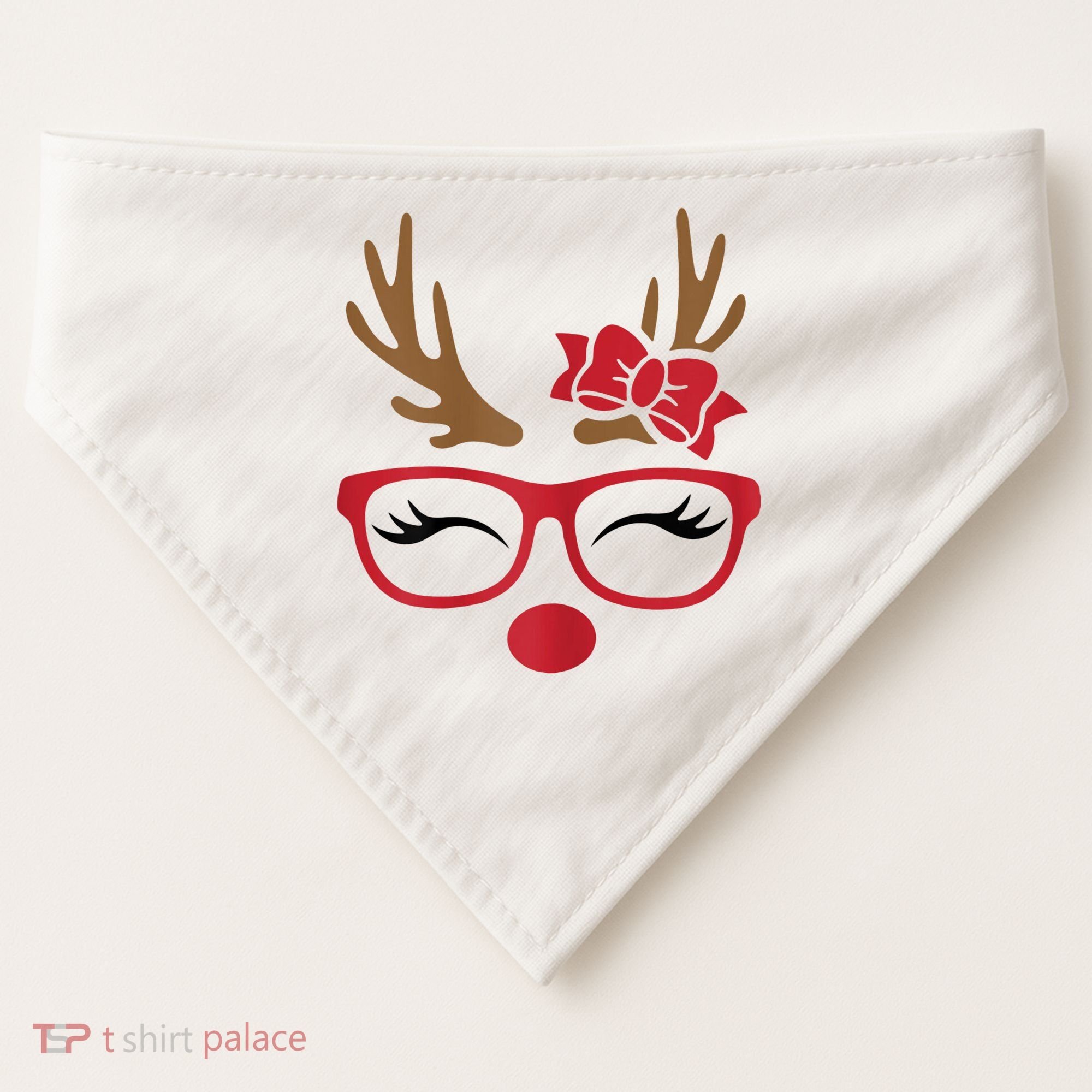 Reindeer Lady Messy Bun USA-Made Doggie Bandana