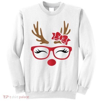 Reindeer Lady Messy Bun Sweatshirt