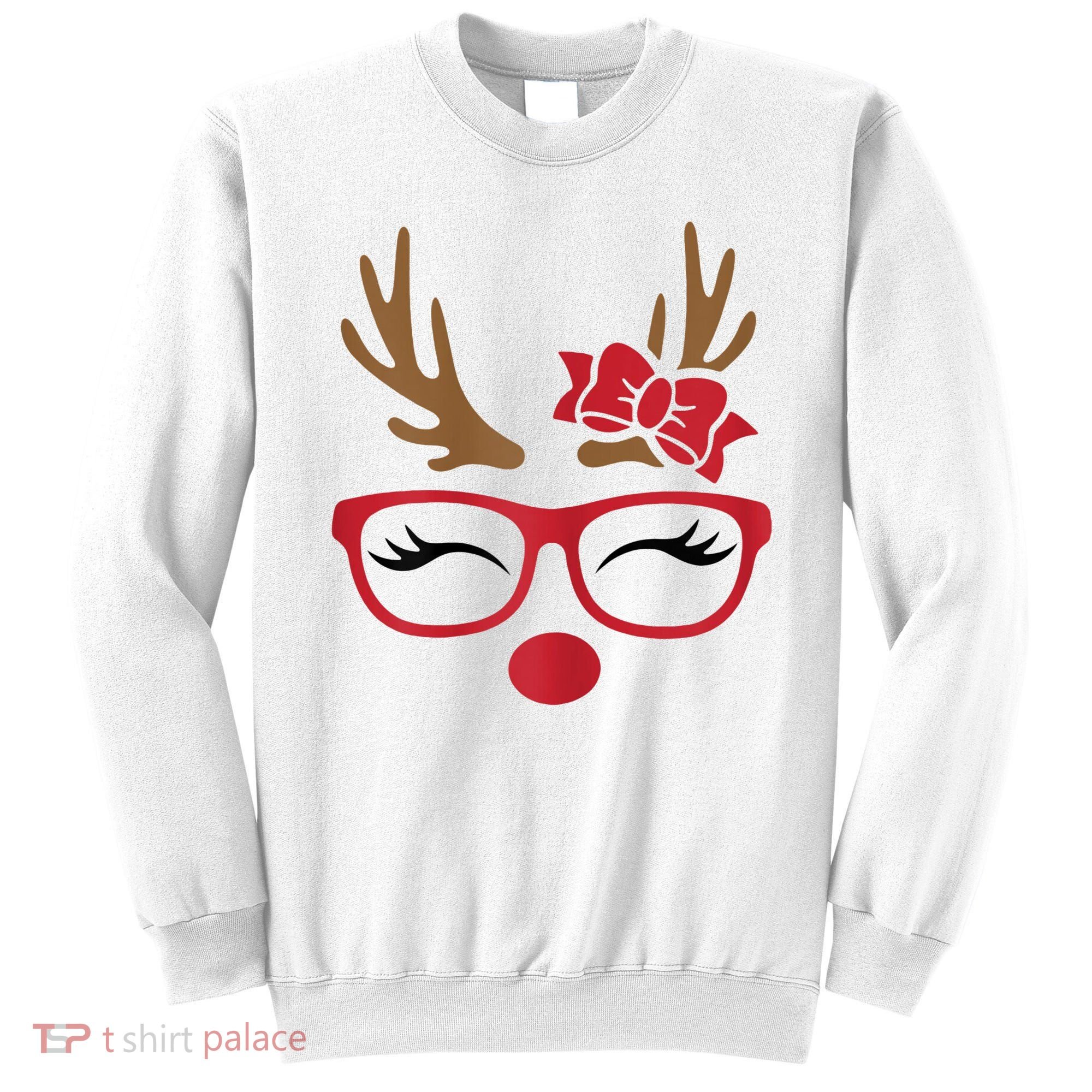 Reindeer Lady Messy Bun Sweatshirt