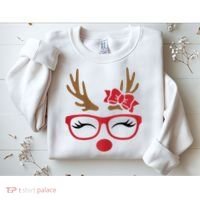 Reindeer Lady Messy Bun Sweatshirt thumb 2