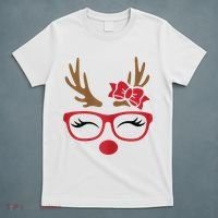 Reindeer Lady Messy Bun T-Shirt thumb 5