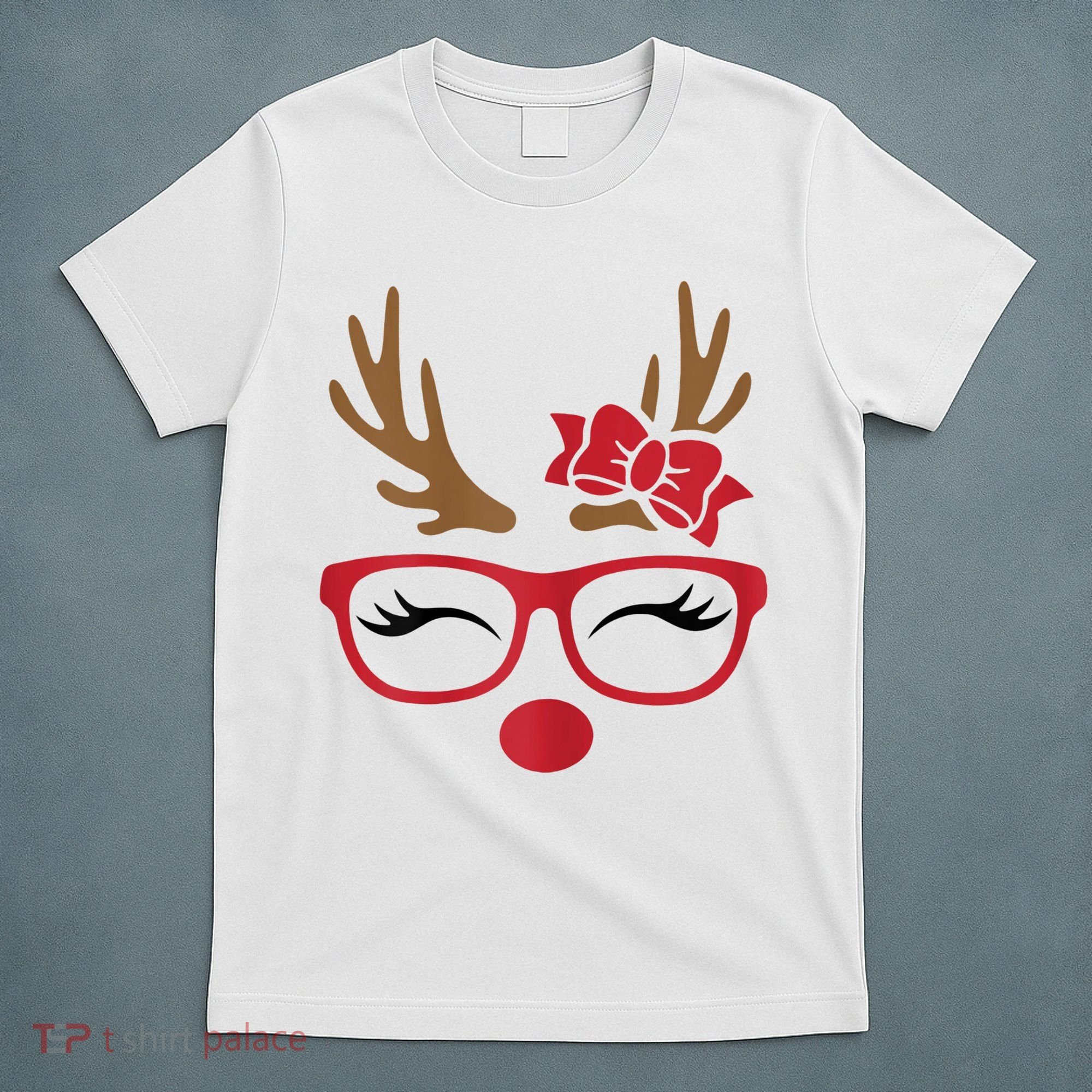 Reindeer Lady Messy Bun T-Shirt