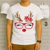 Reindeer Lady Messy Bun T-Shirt thumb 6