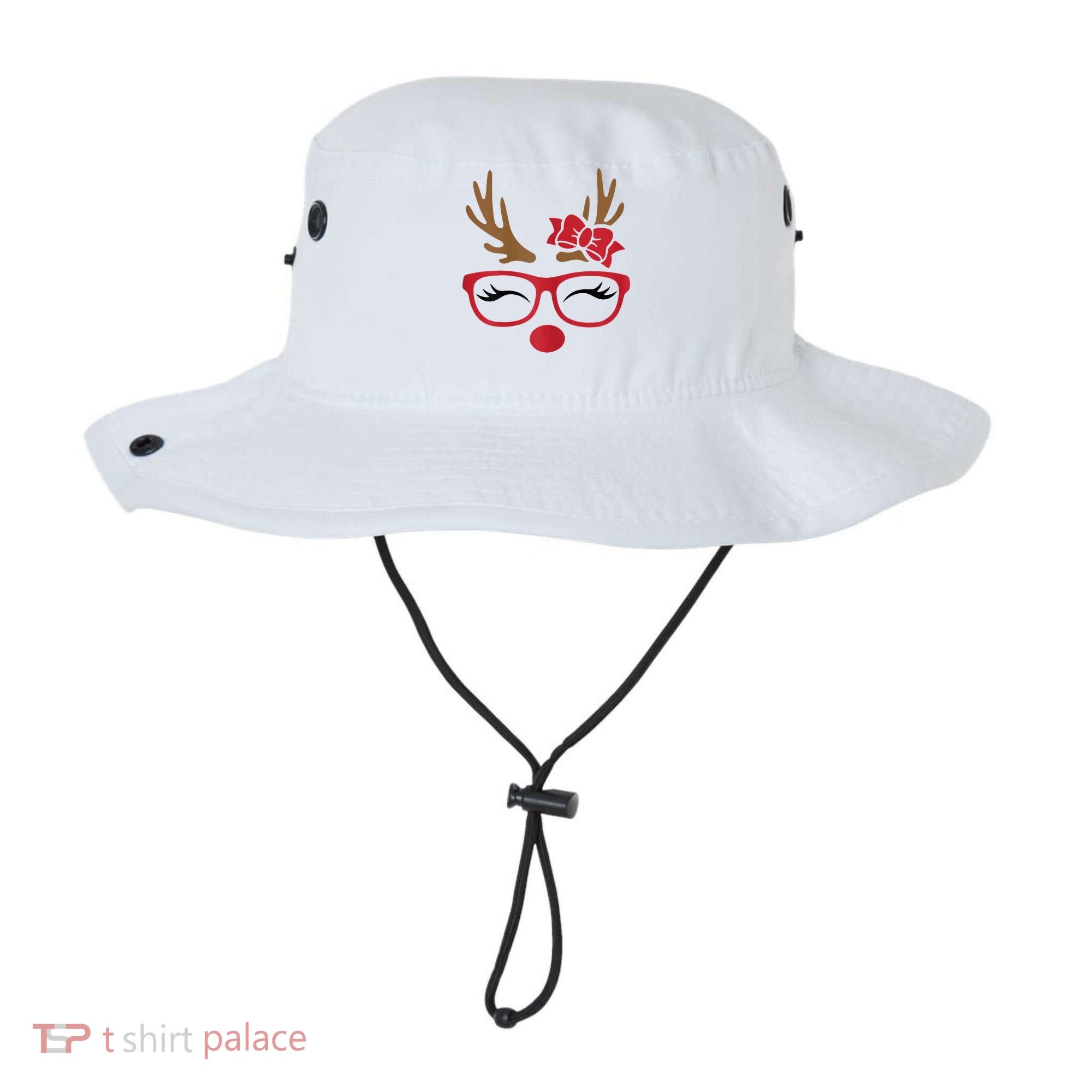 Reindeer Lady Messy Bun Bucket Hat
