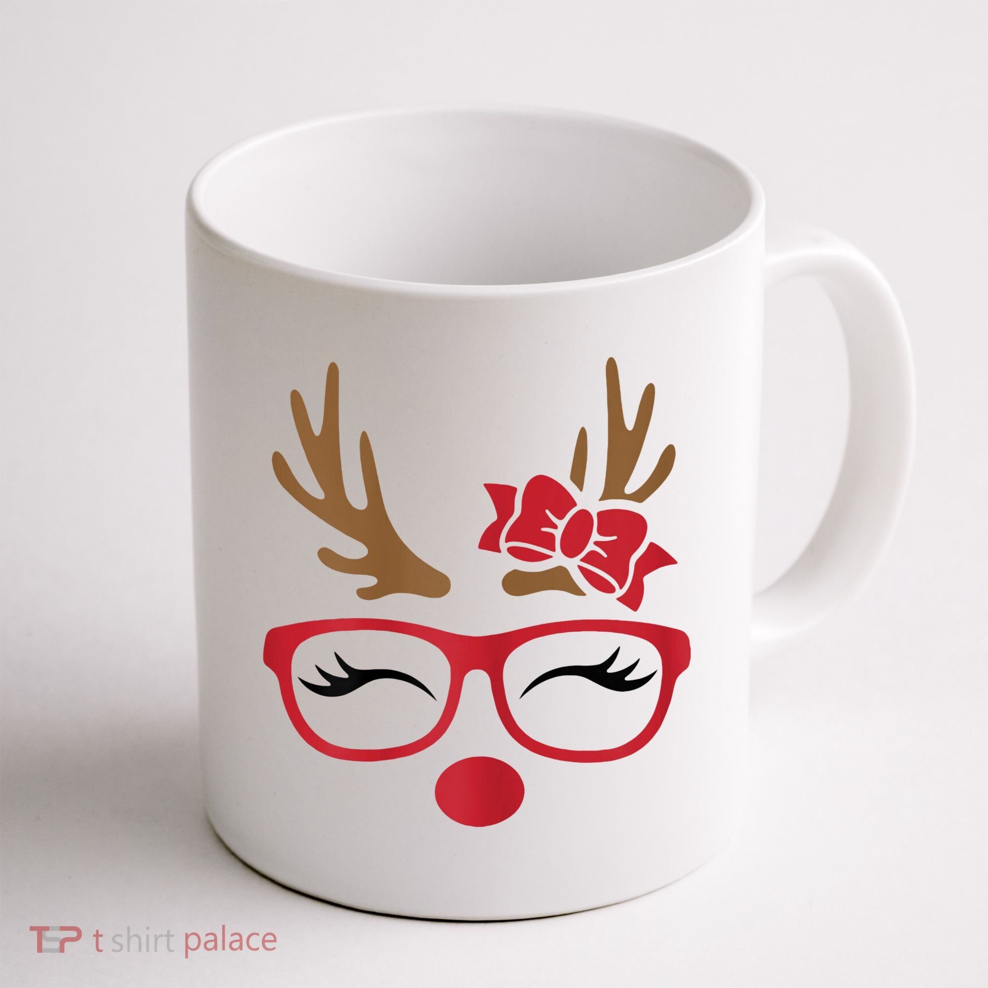 Reindeer Lady Messy Bun Coffee Mug
