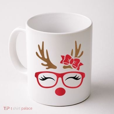 Reindeer Lady Messy Bun Coffee Mug