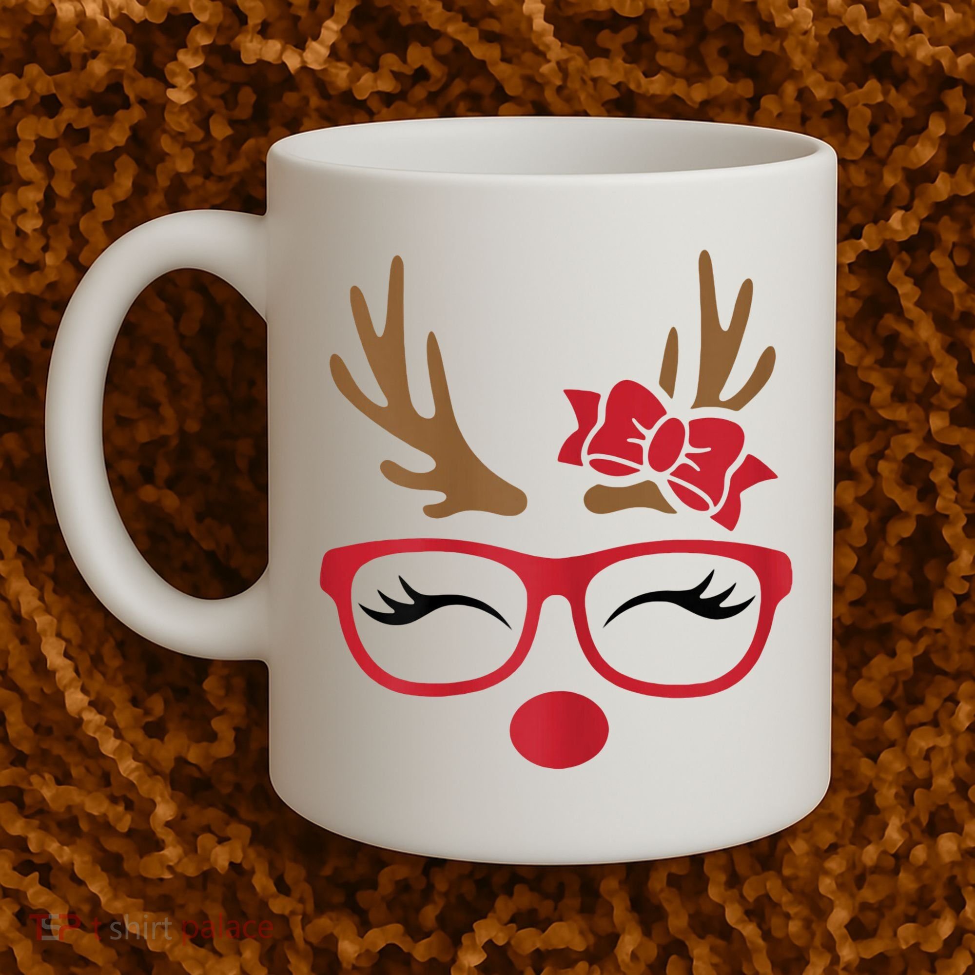 Reindeer Lady Messy Bun Coffee Mug