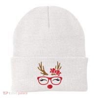 Reindeer Lady Messy Bun Beanie thumb 0