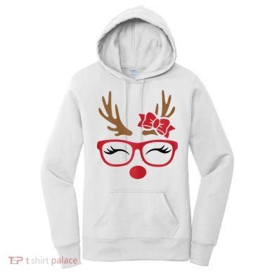 Reindeer Lady Messy Bun Women's Hoodie