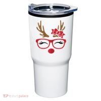 Reindeer Lady Messy Bun Tumbler thumb 0