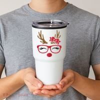 Reindeer Lady Messy Bun Tumbler thumb 2
