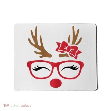 Reindeer Lady Messy Bun Mousepad