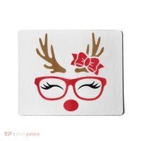 Reindeer Lady Messy Bun Mousepad thumb 0