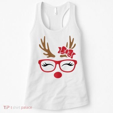 Reindeer Lady Messy Bun Women's Tank Top