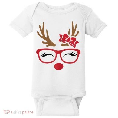Reindeer Lady Messy Bun Baby Bodysuit