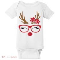 Reindeer Lady Messy Bun Baby Bodysuit thumb 0